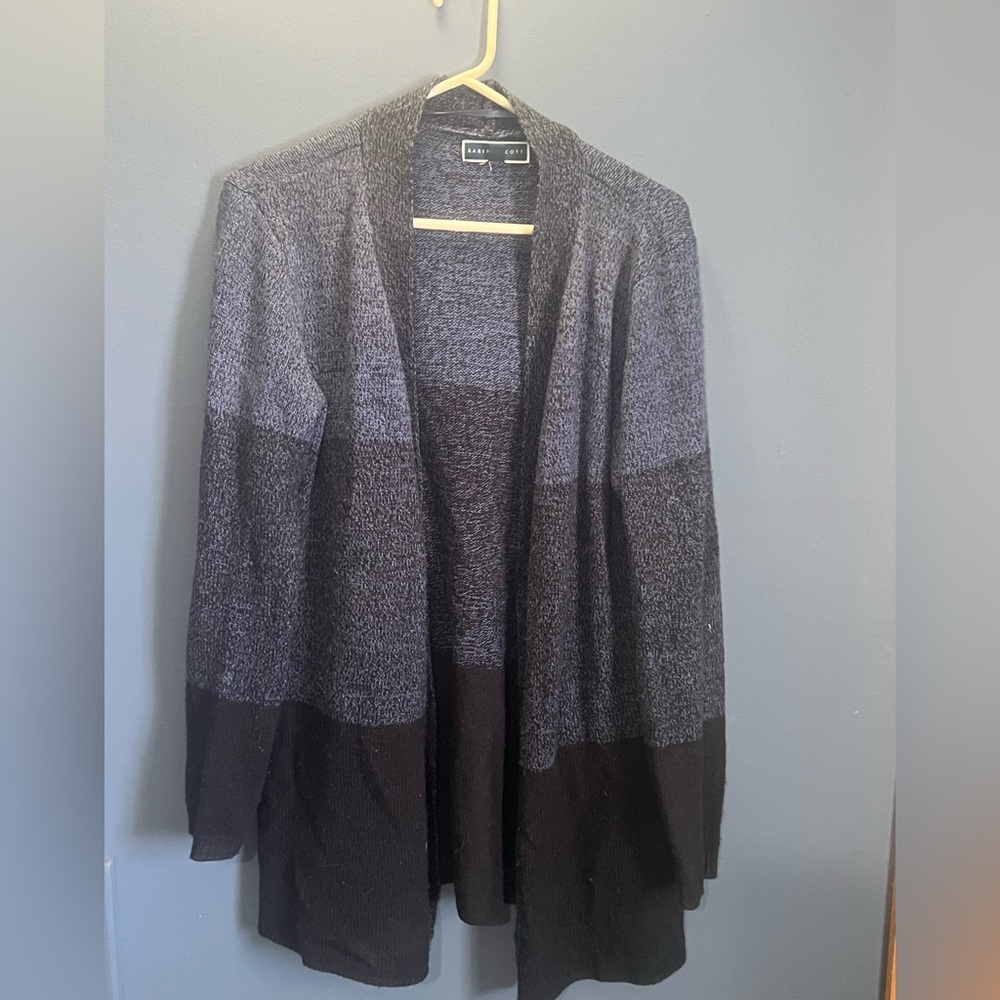 Karen Scott colorblock shades of blue cardigan sweater in XL